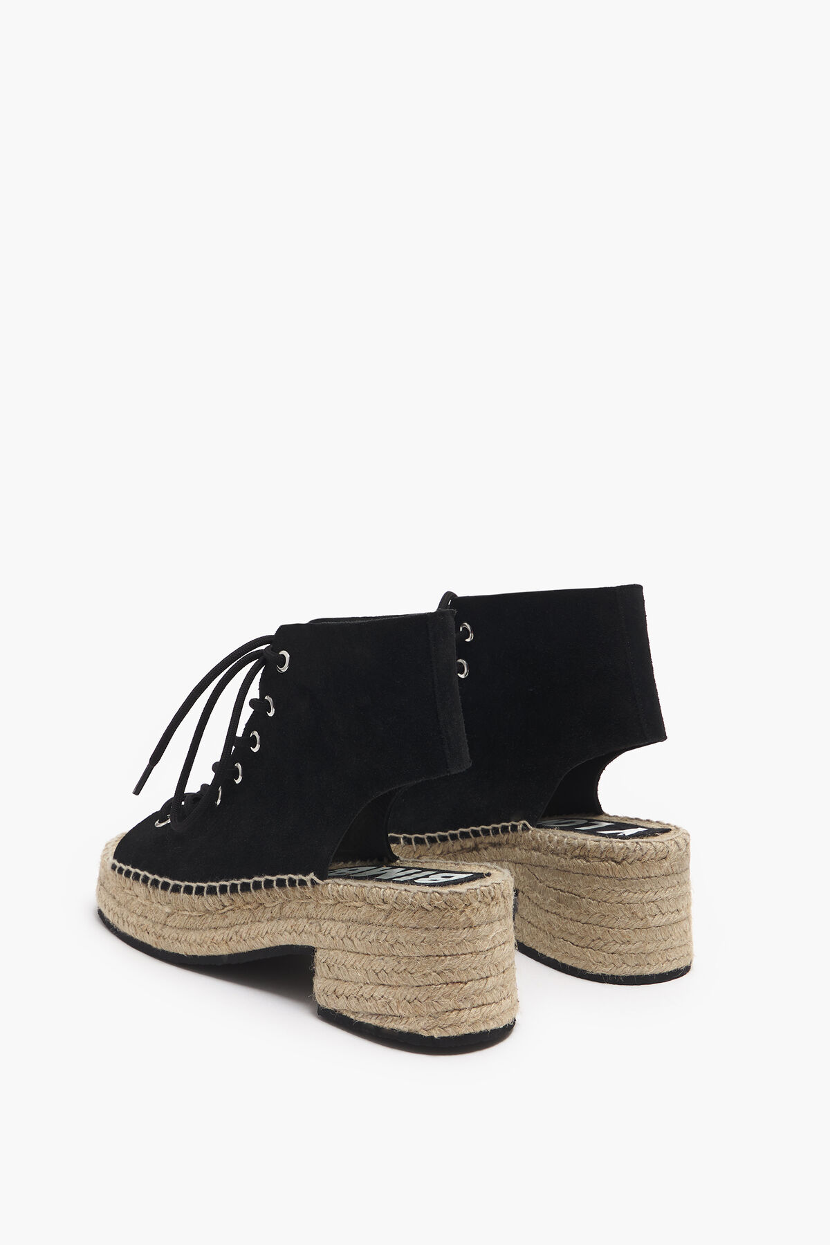 Sandalia tacón serraje negro