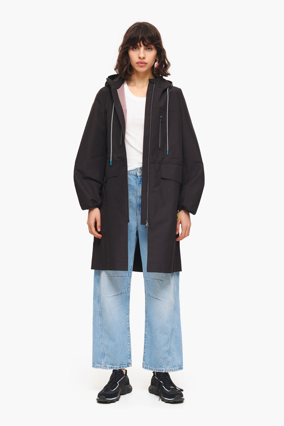 Gabardina evasé negra