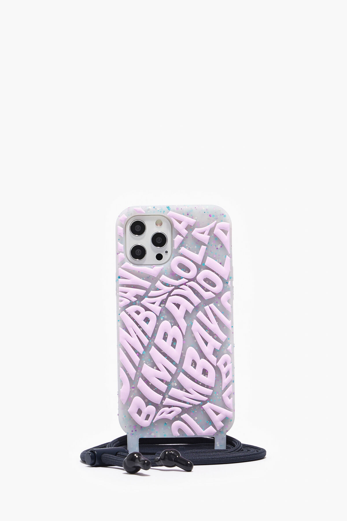 Funda iPhone 12 Pro Max transparente logo lila