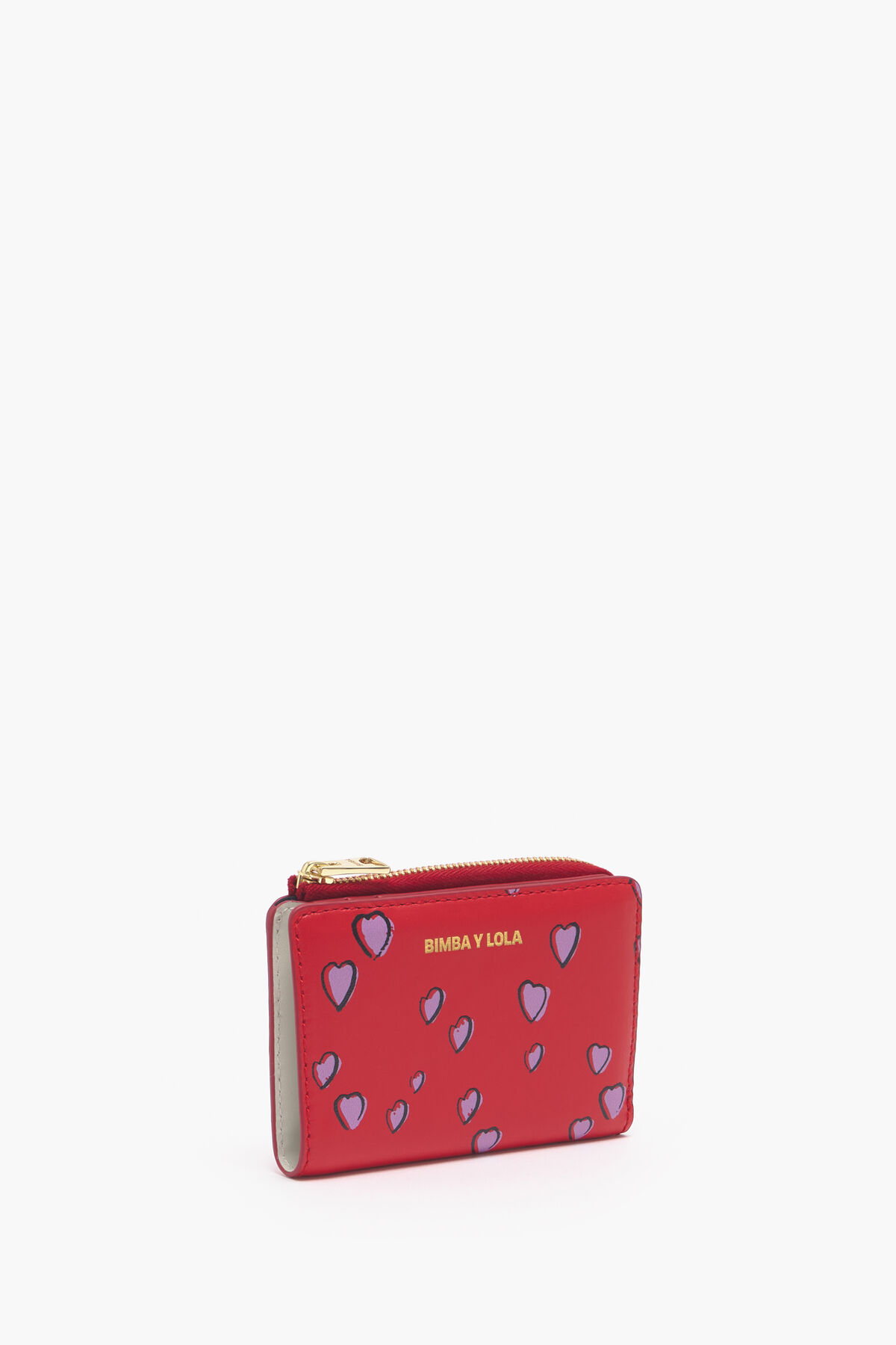 Cartera rectangular piel print Small Hearts roja