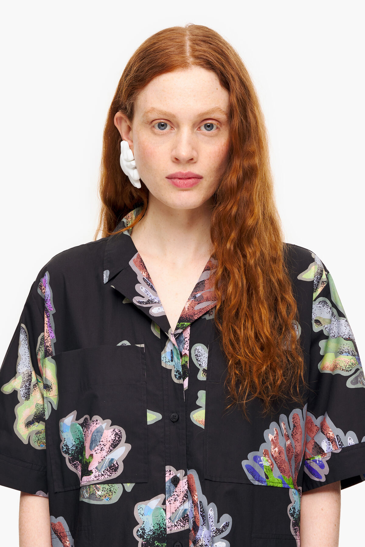 Vestido camisero print Coral gris