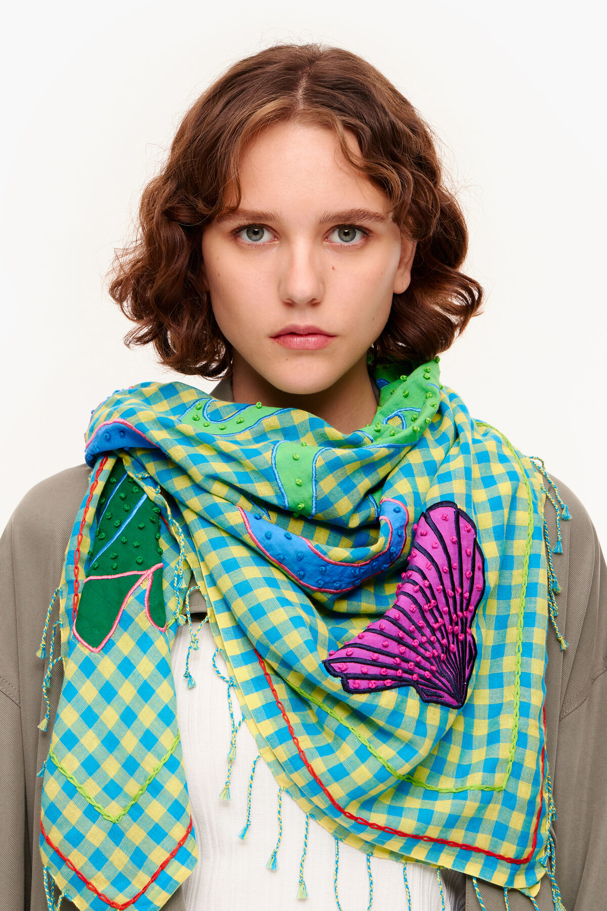 Chal vichy bordados amarillo