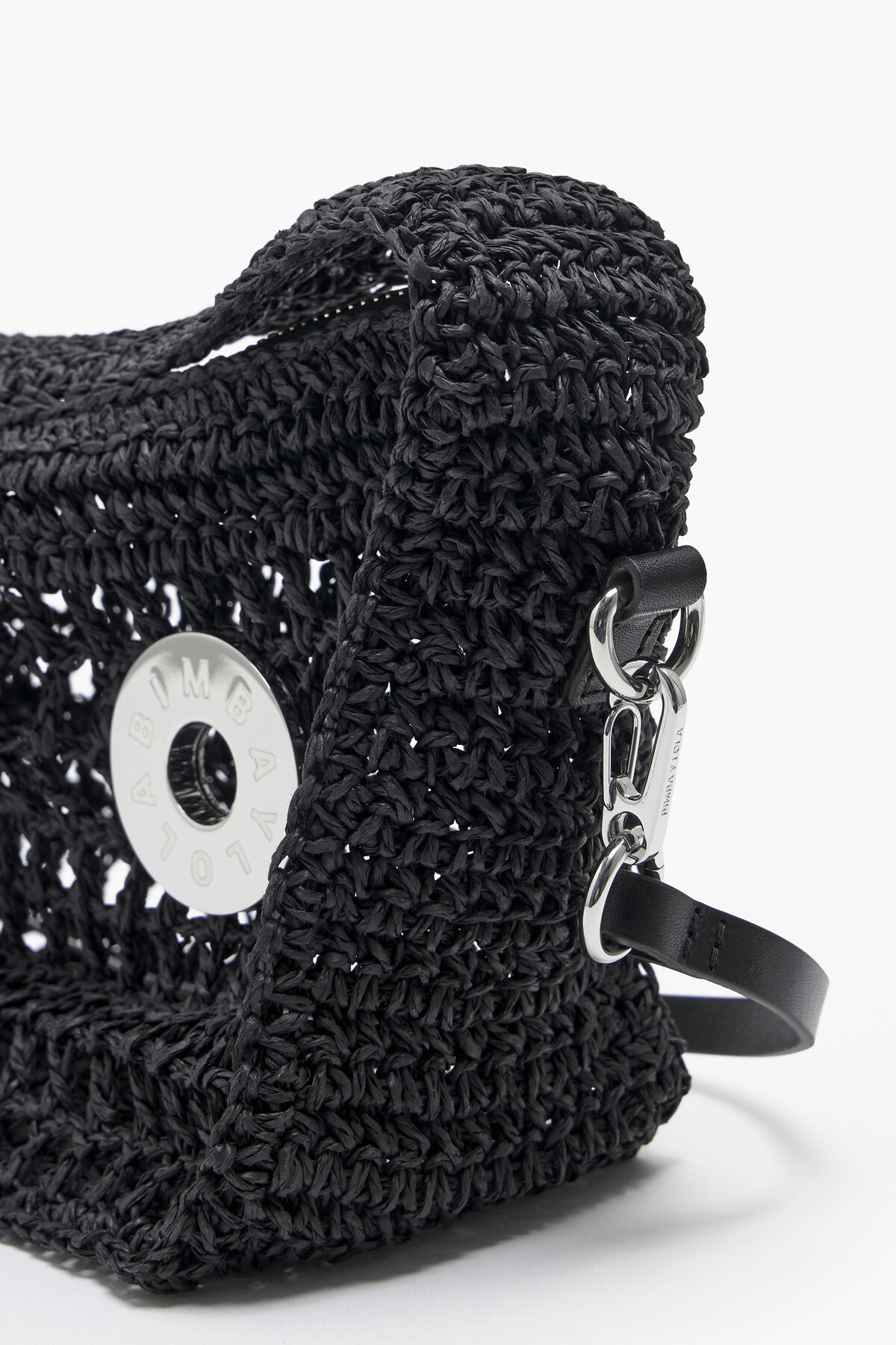 Bolso hobo S rafia negro