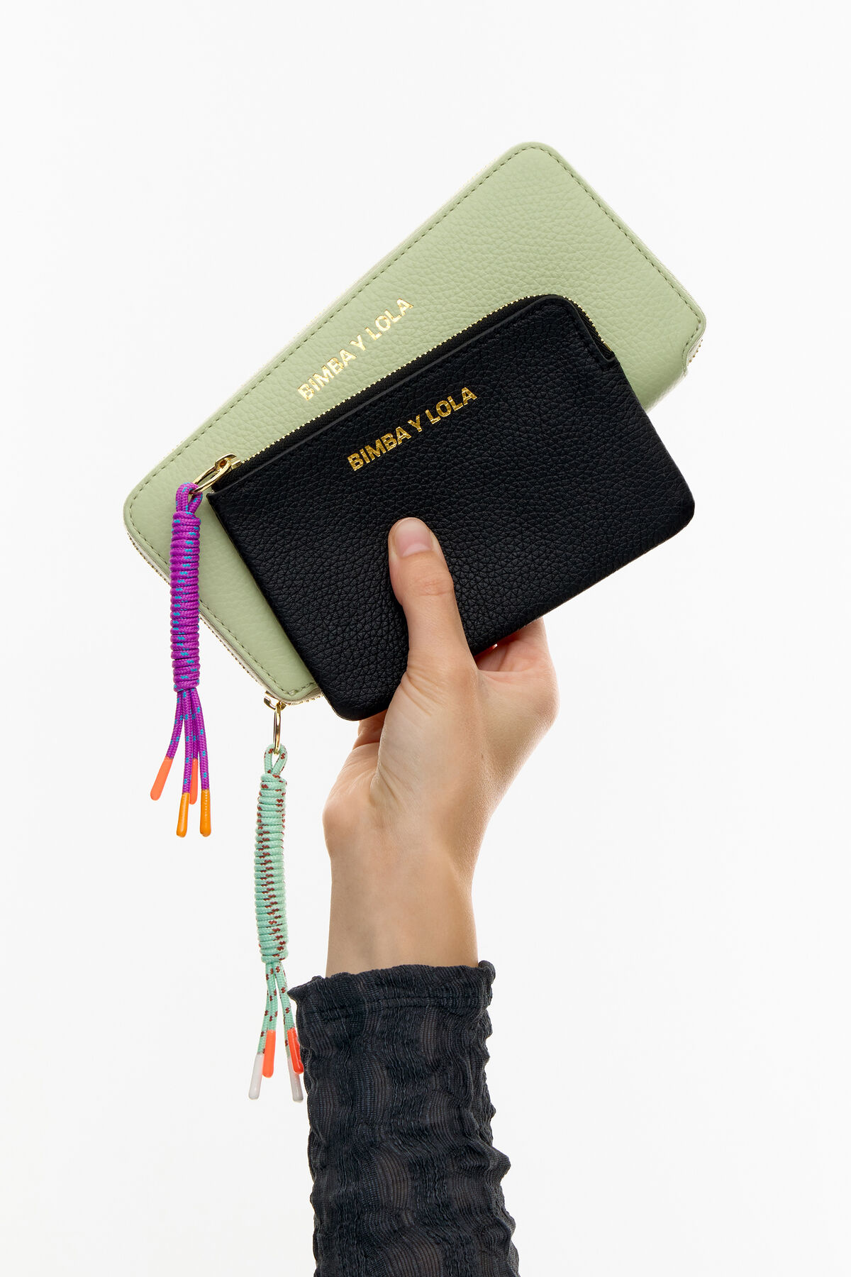 Monedero rectangular piel negro