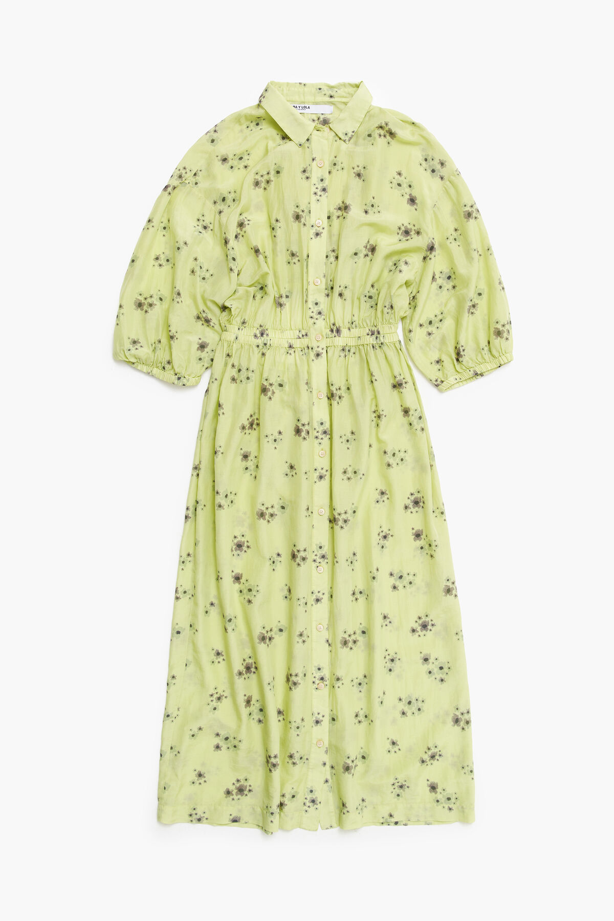 Vestido fluido Acrylic Flowers verde