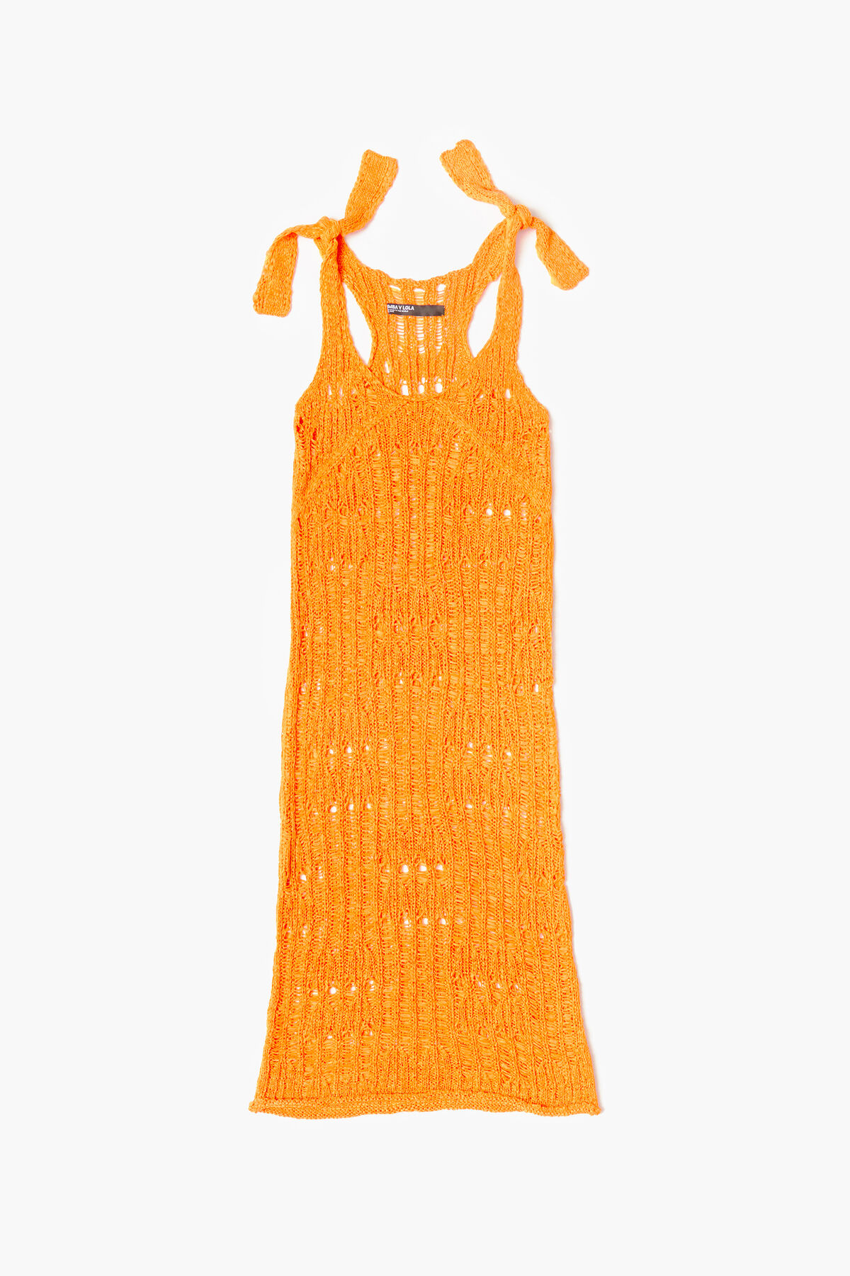 Vestido lencero crochet naranja
