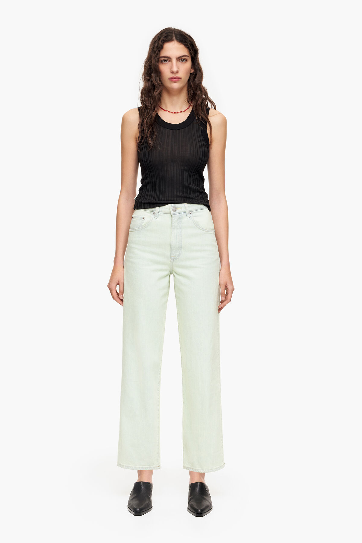 STRAIGHT CROPPED - Vaquero recto menta