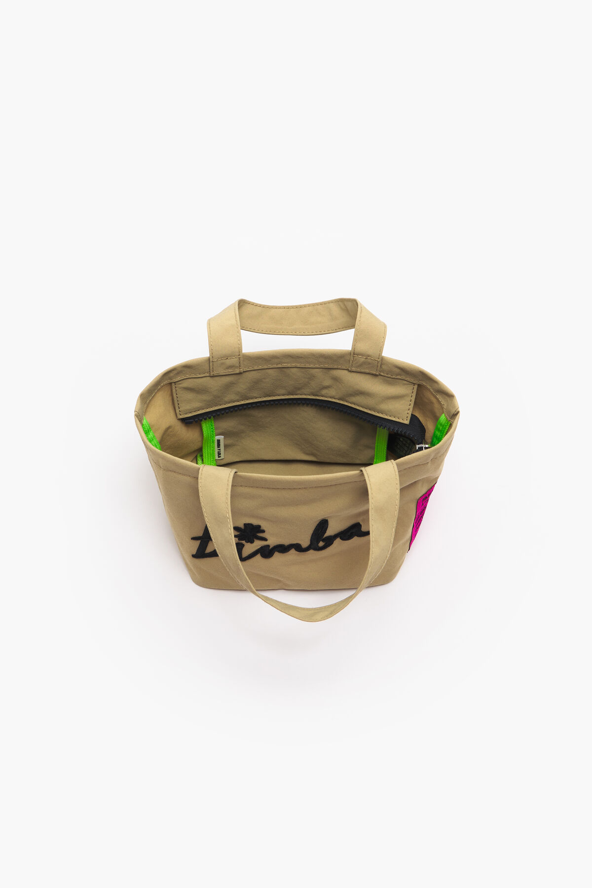 Minibolso trapecio nylon natural