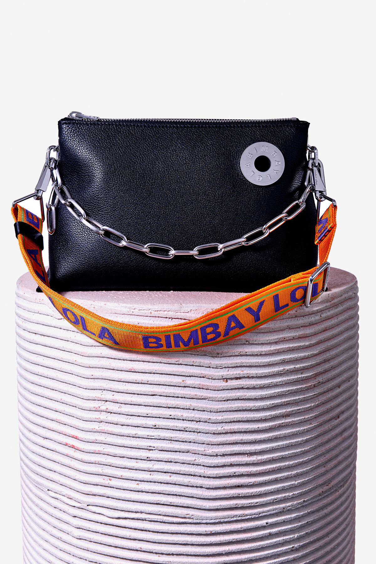 Bolso trapecio M piel negro