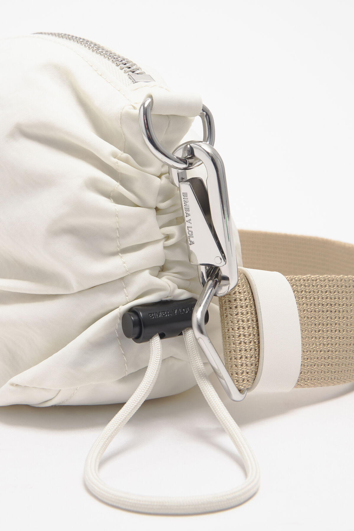 Bolso bandolera S nylon frunces piedra