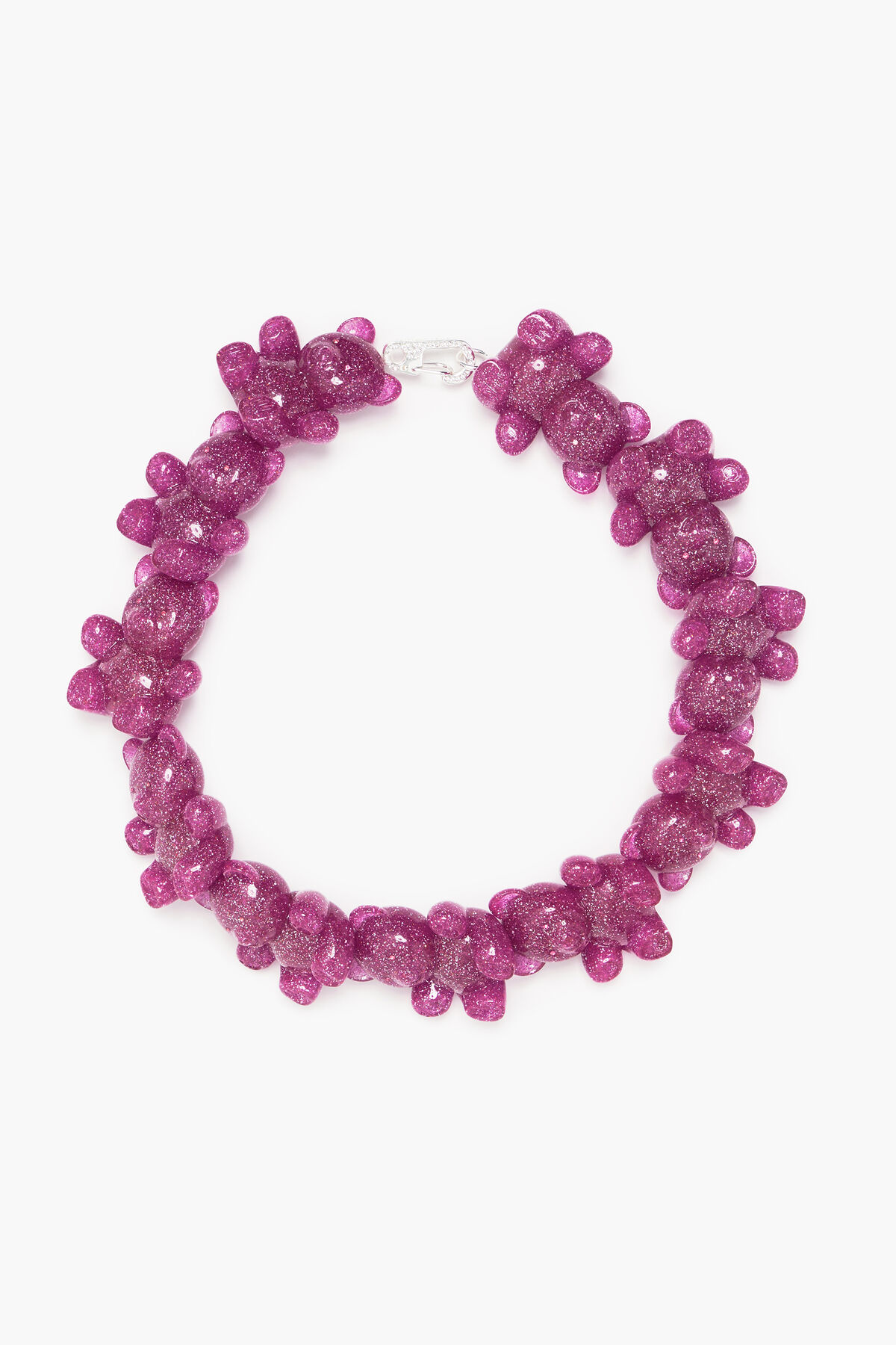 Collar osos glitter rosa