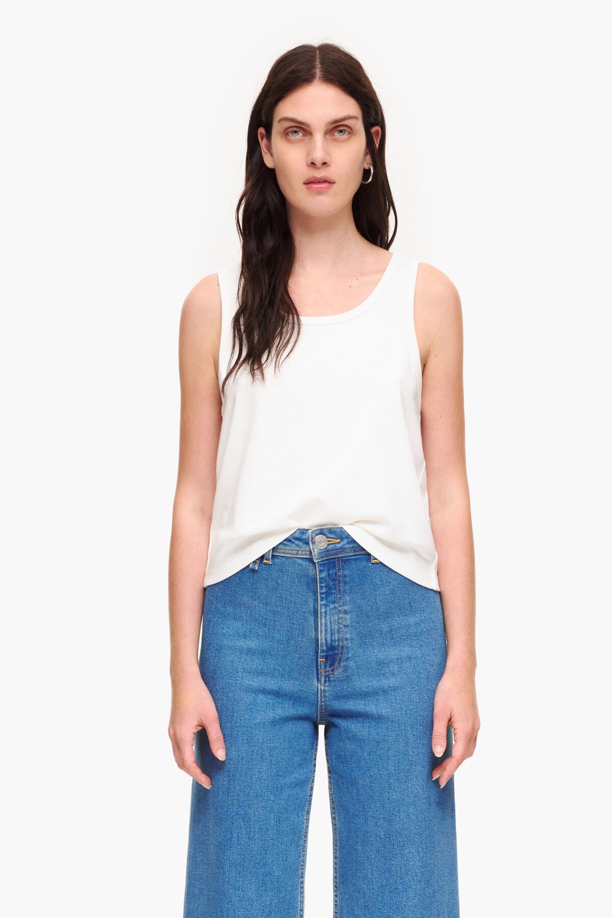 Camiseta sisa punto roma marfil