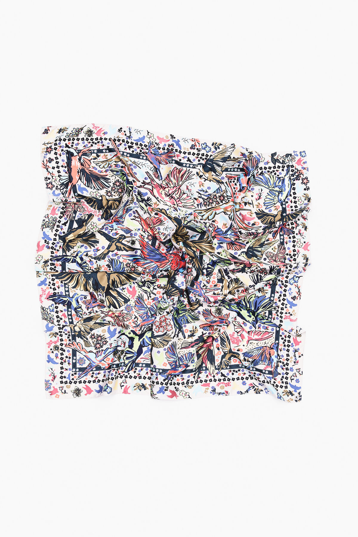 Pañuelo pájaros gris