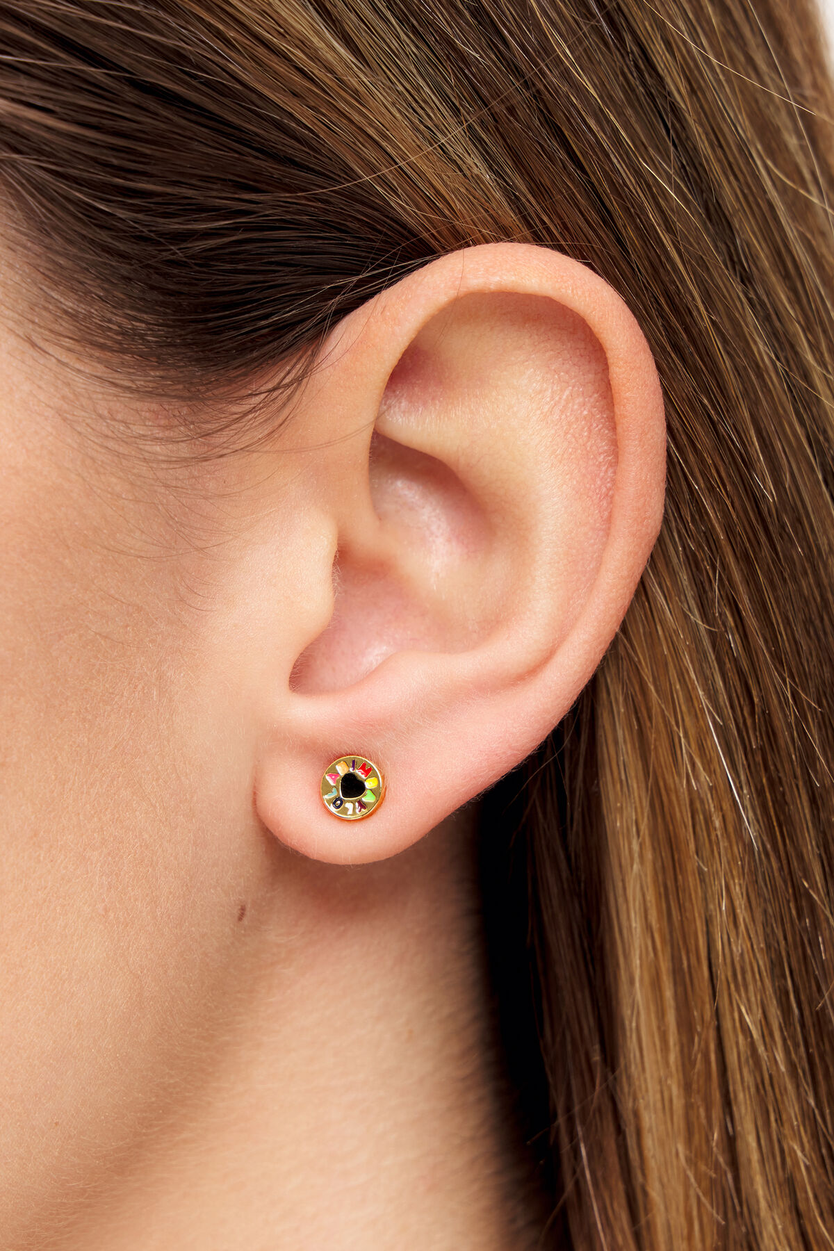 Pendientes pequeños logo corazón dorados