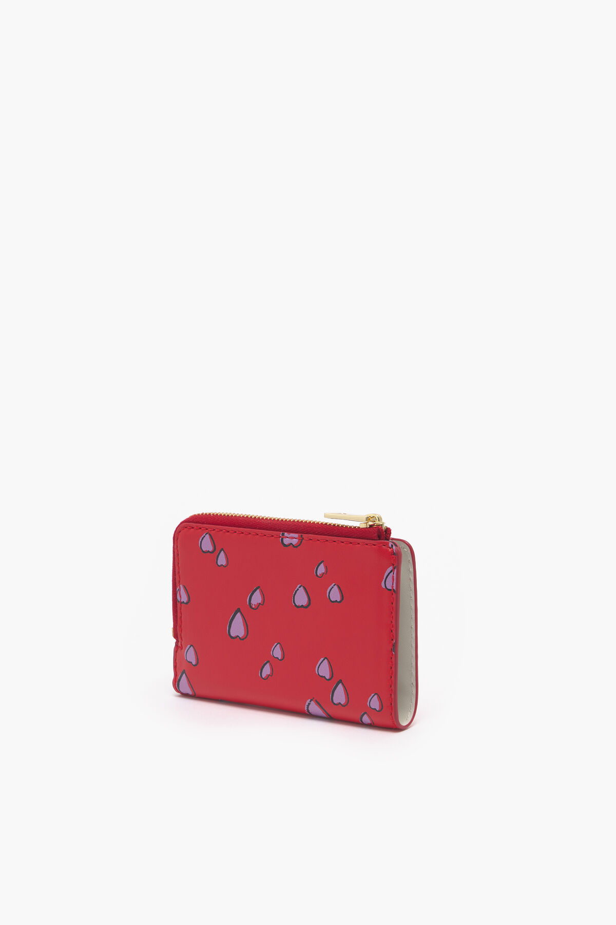 Cartera rectangular piel print Small Hearts roja