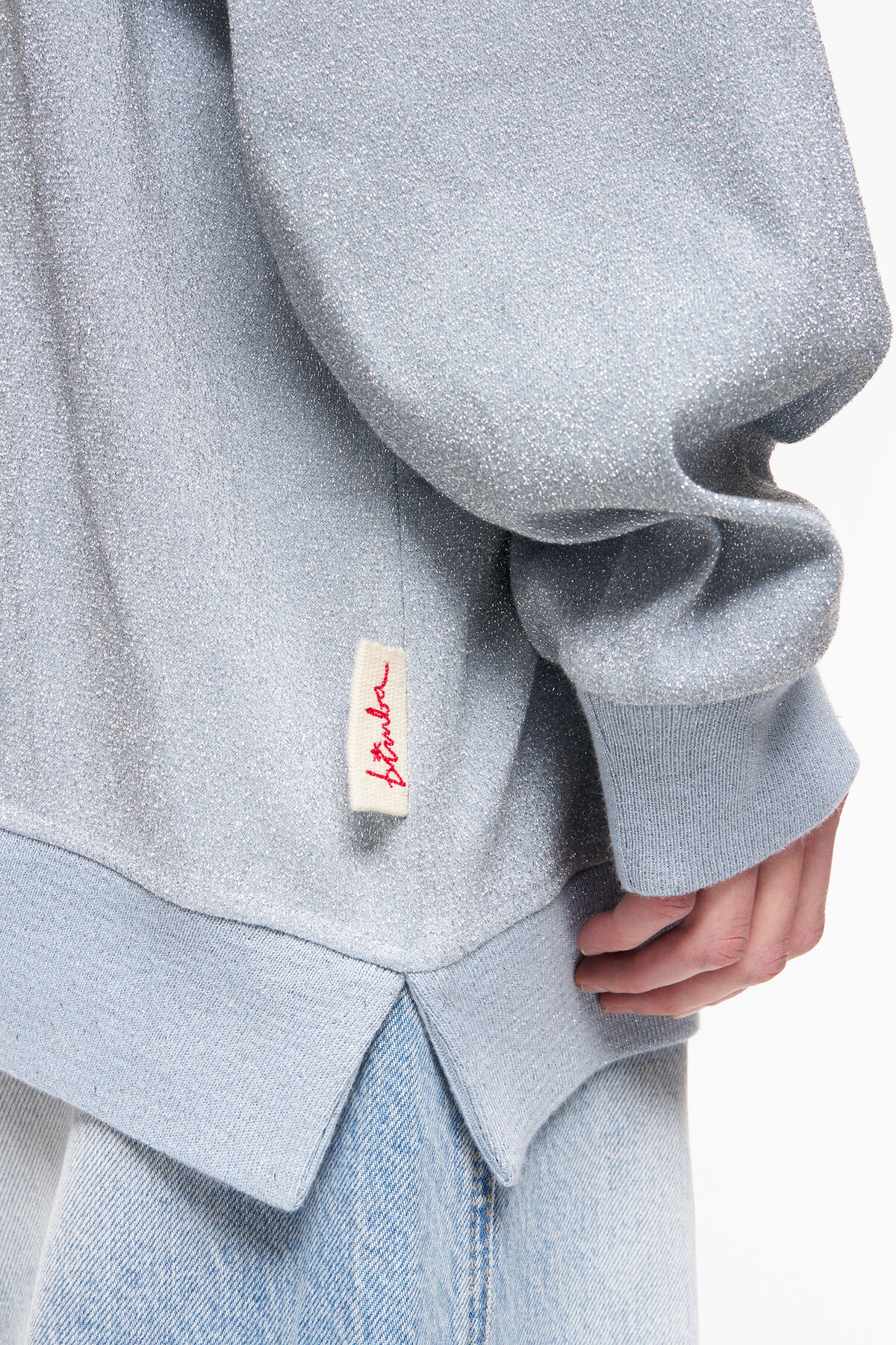 Sudadera lurex azul claro