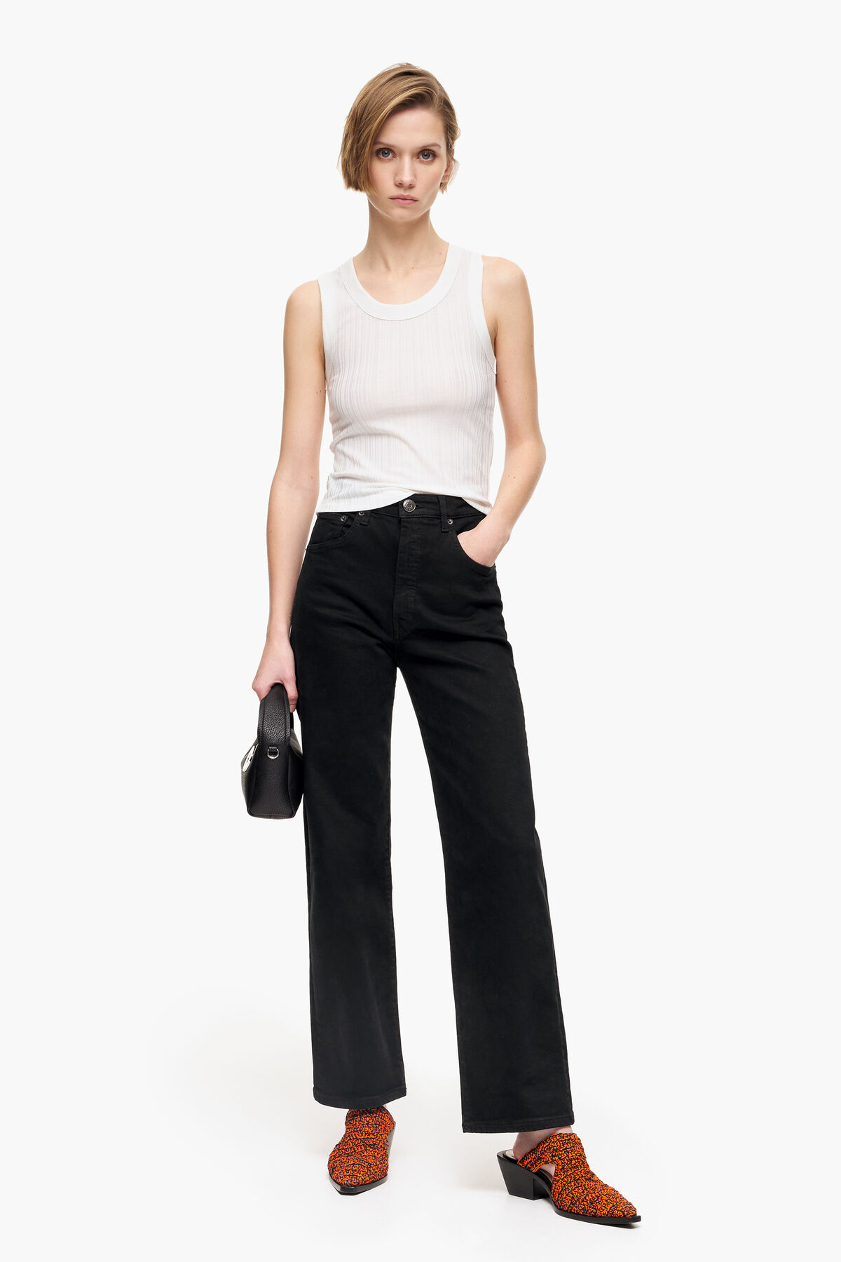 STRAIGHT CROPPED - Vaquero recto negro