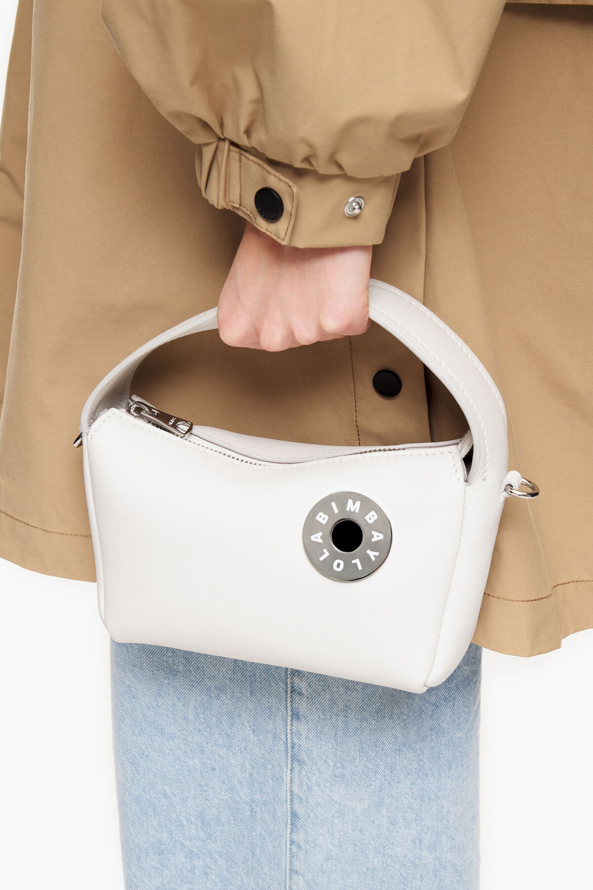 Bolso hobo S piel blanco