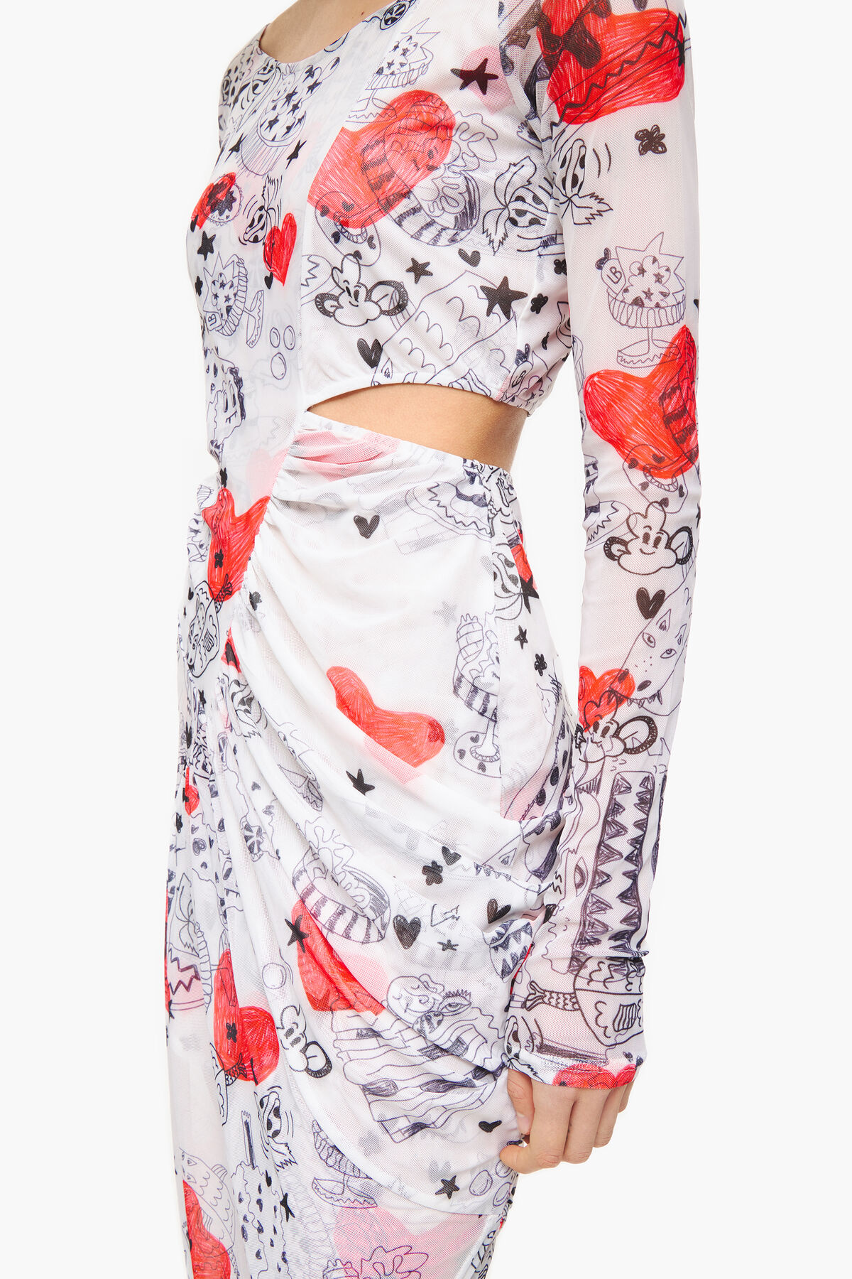 Vestido ajustado midi print Nickname Heart