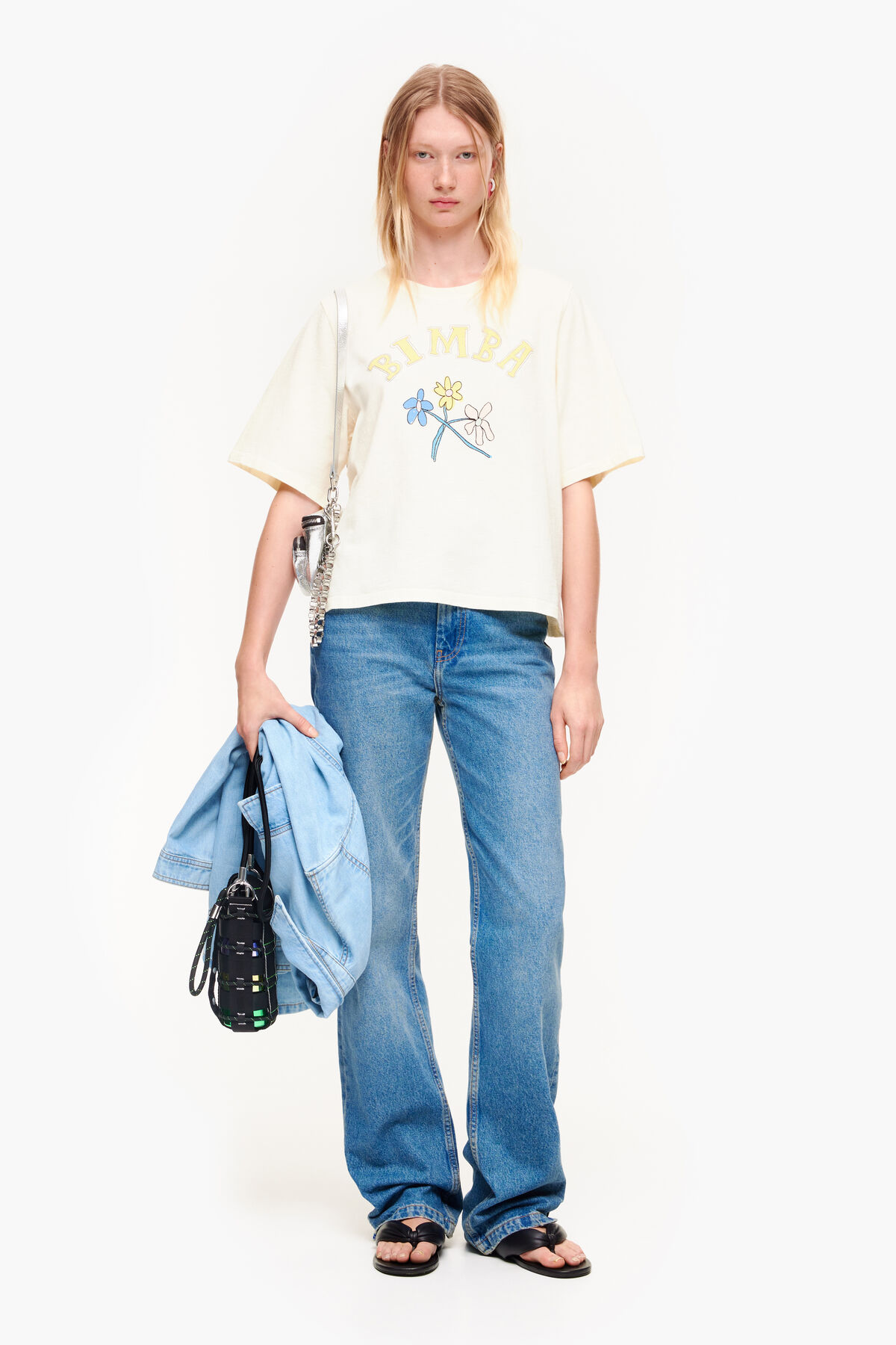 Camiseta algodón logo Bimba flor vainilla