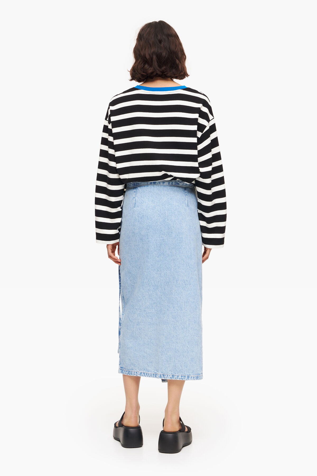 Falda pareo vaquera midi azul claro