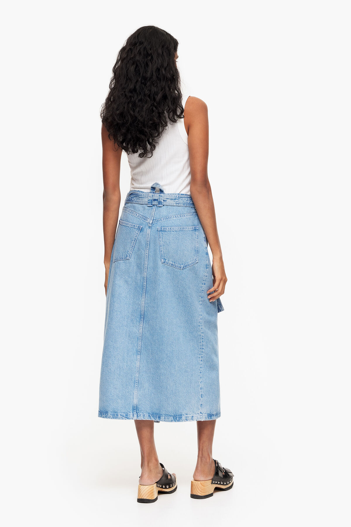 Falda pareo denim midi azul