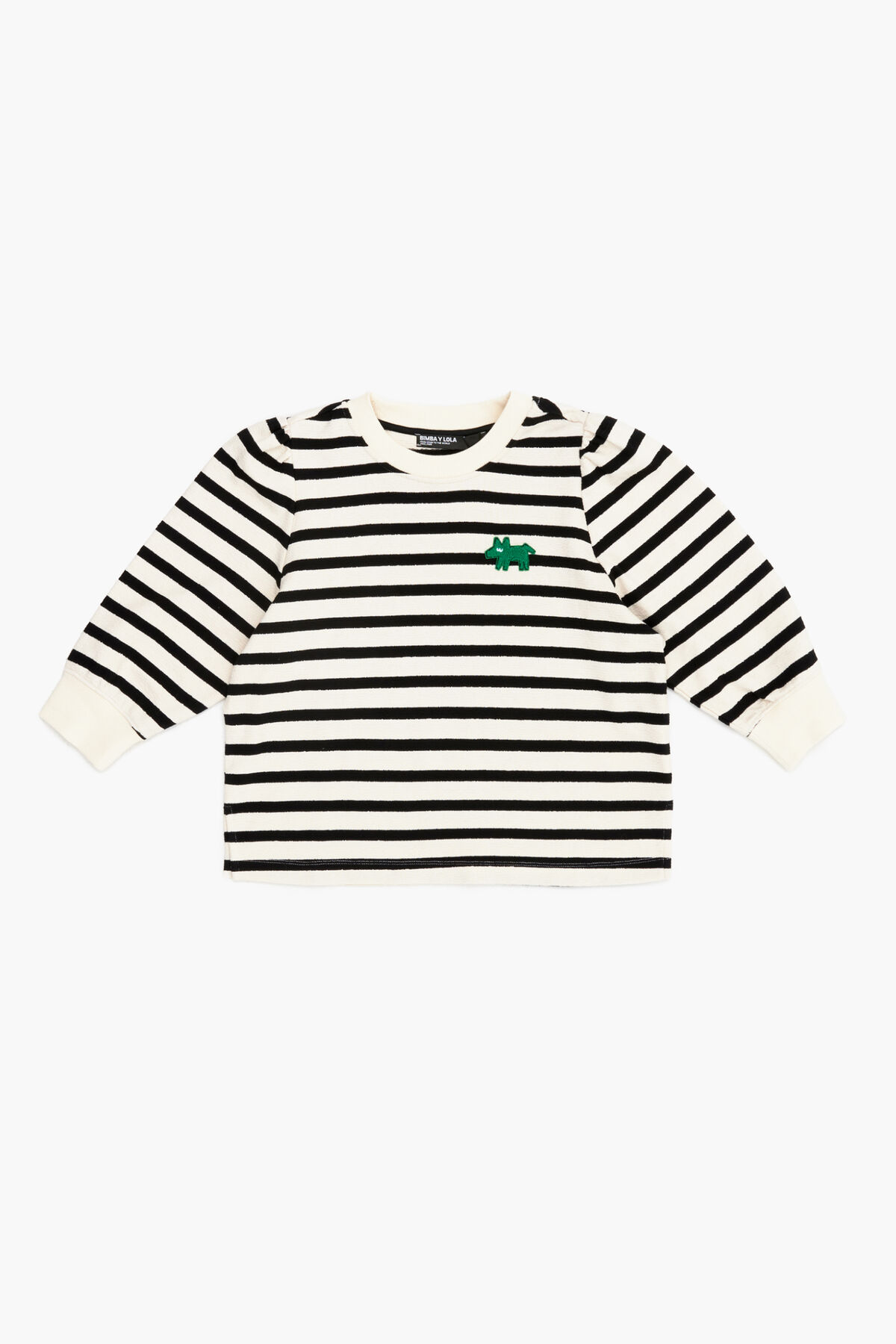 Sudadera logo Lola rayas blanca