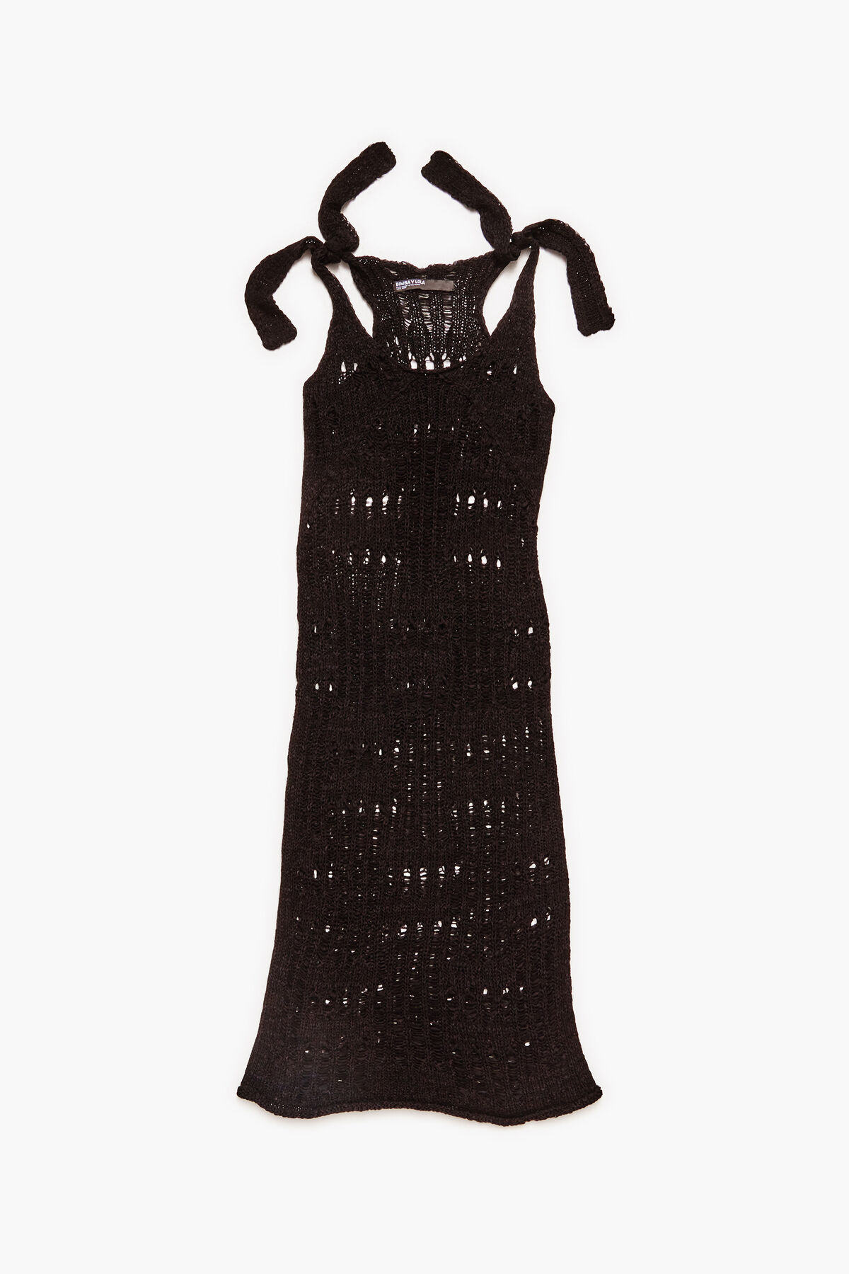 Vestido largo crochet negro