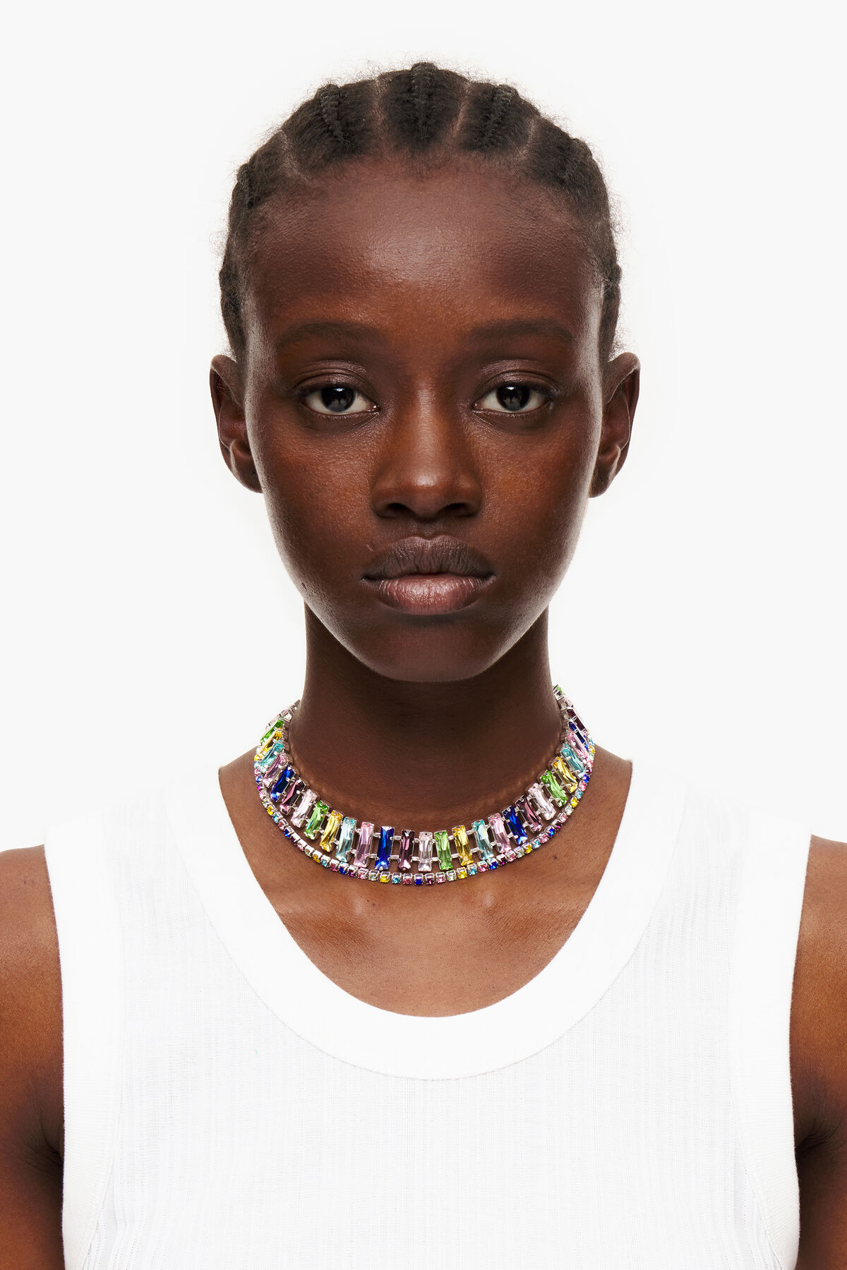 Collar choker cristales multicolor