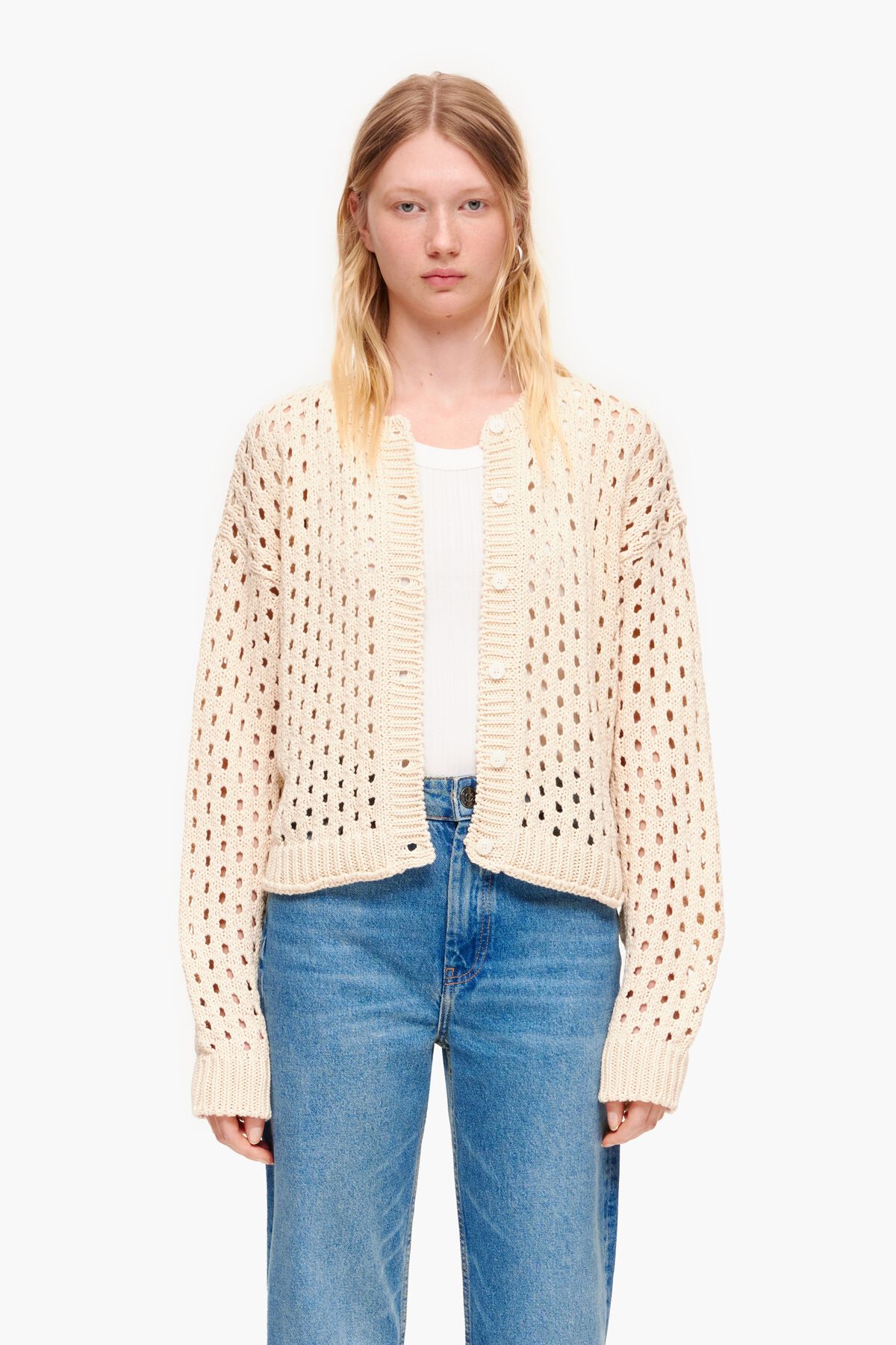 Cárdigan boxy punto negro