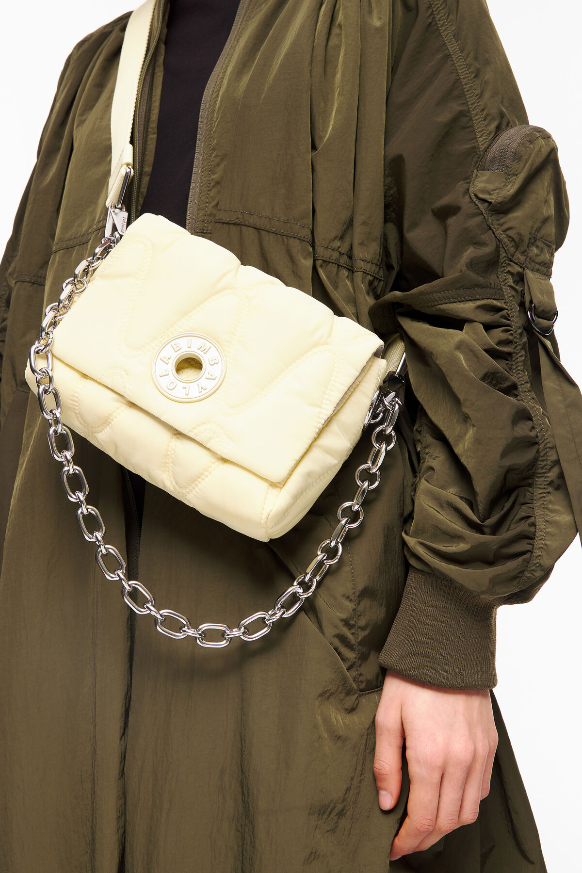 Bolso bandolera S nylon mantequilla