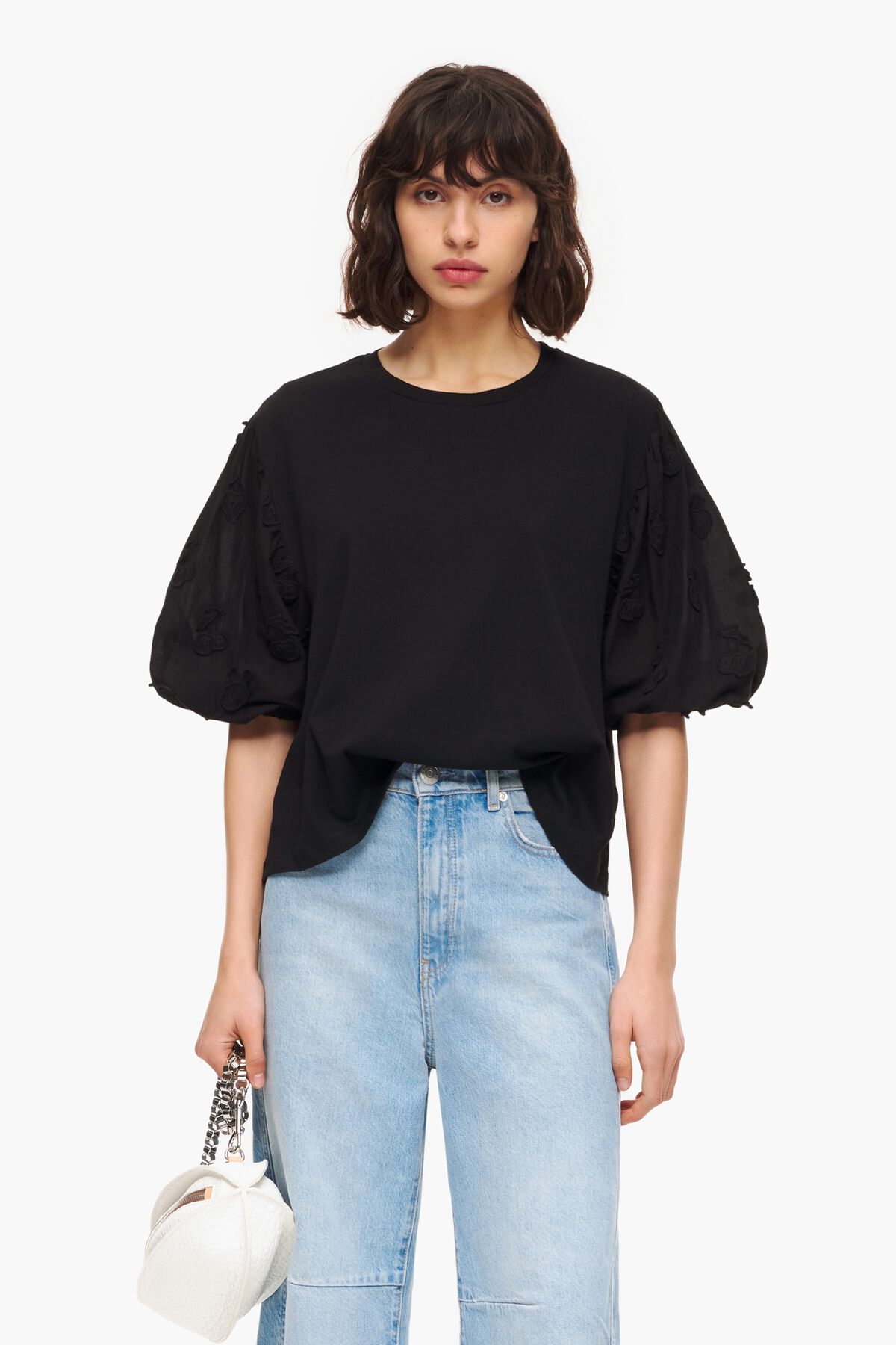 Camiseta doble tejido negra