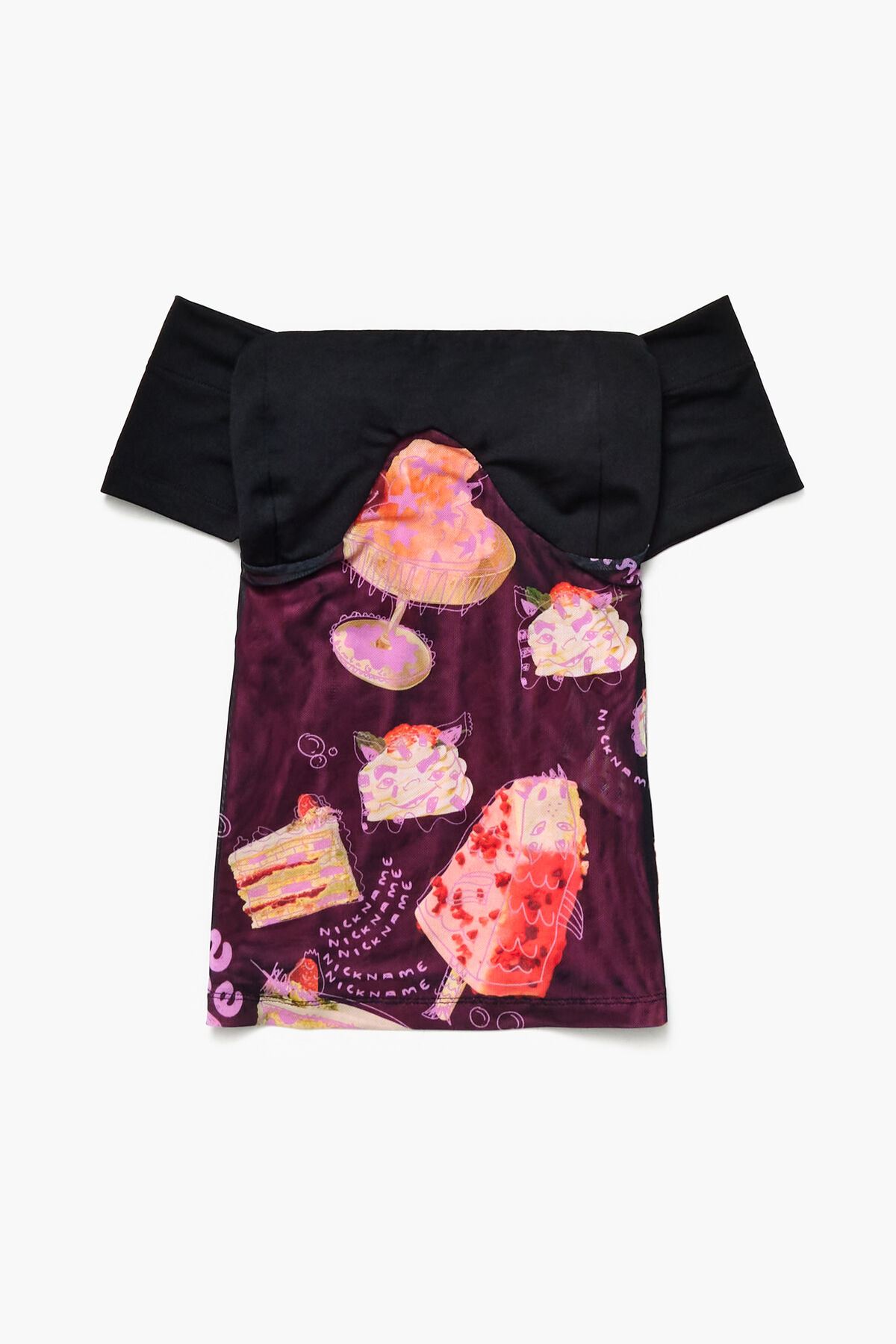 Top print Nickname Photo negro