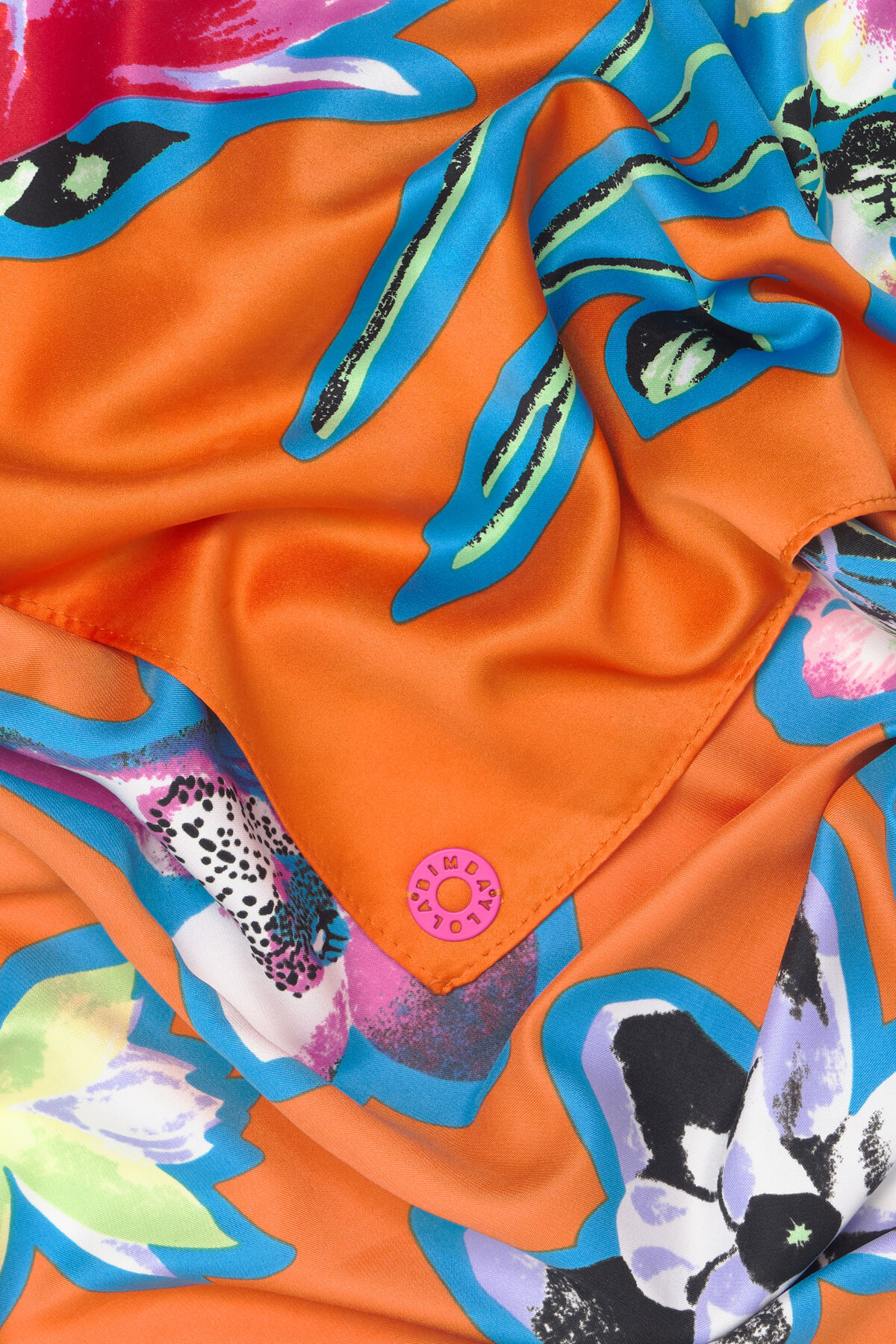 Pañuelo flores naranja