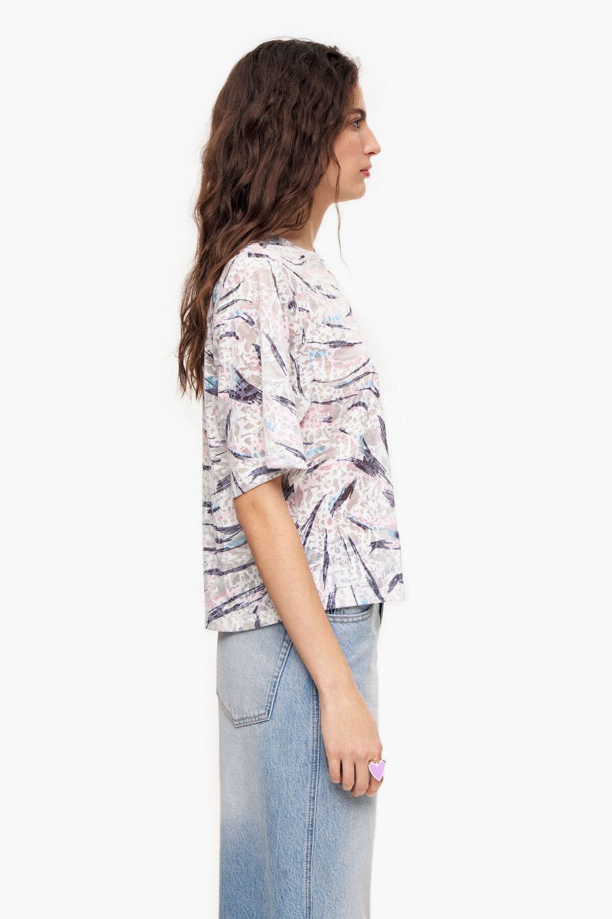 Camiseta boxy print Butterfly Wing blanca