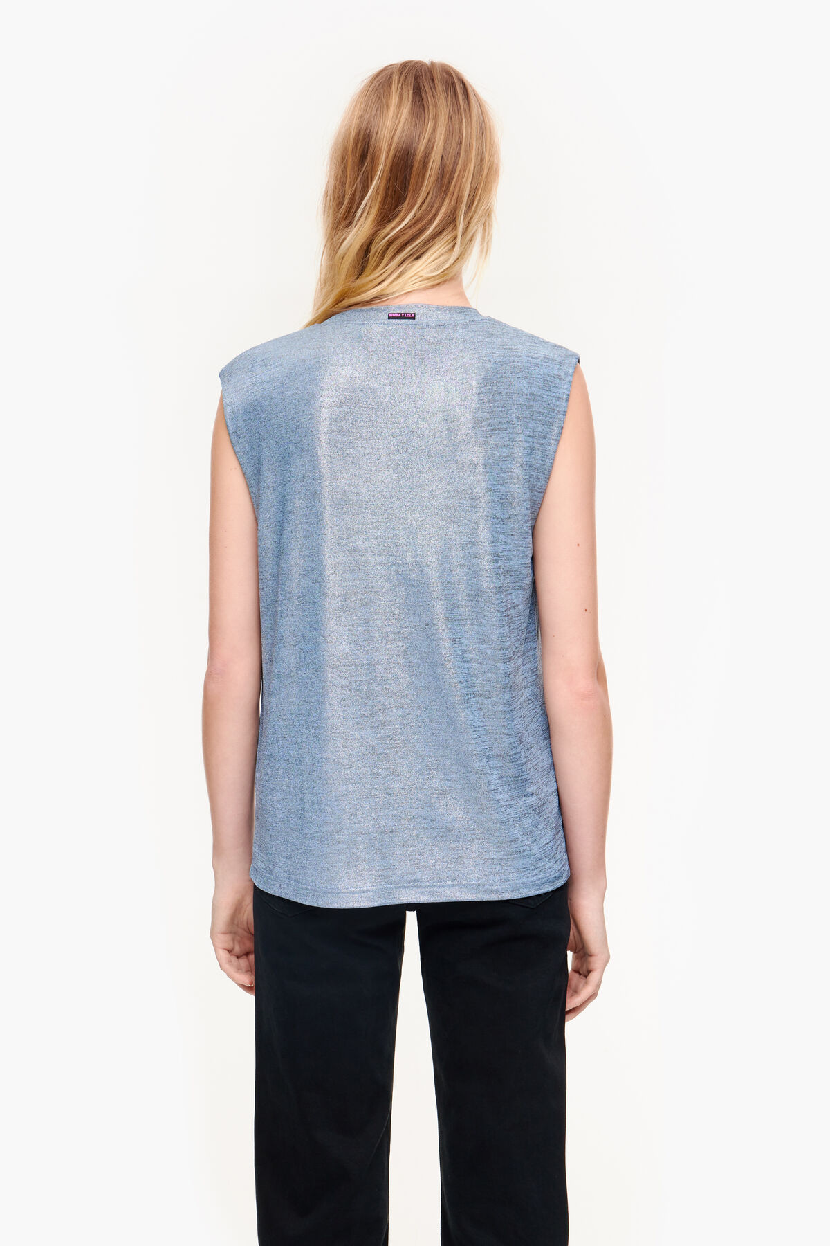 Camiseta corta fluida azul