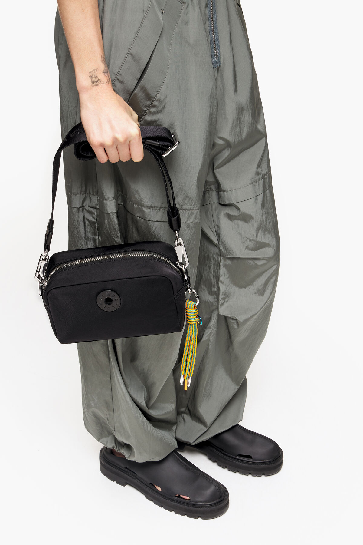 Bolso bandolera S nylon negro