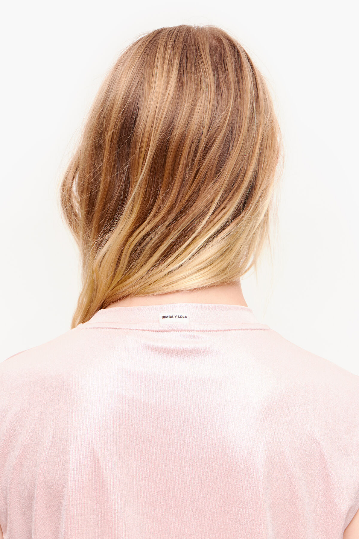 Camiseta corta fluida rosa