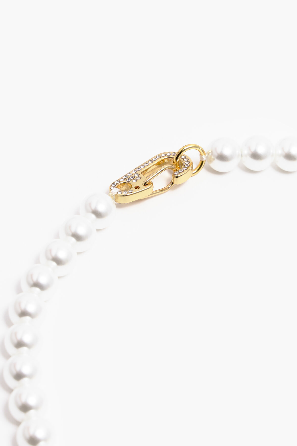 Collar perlas oso dorado