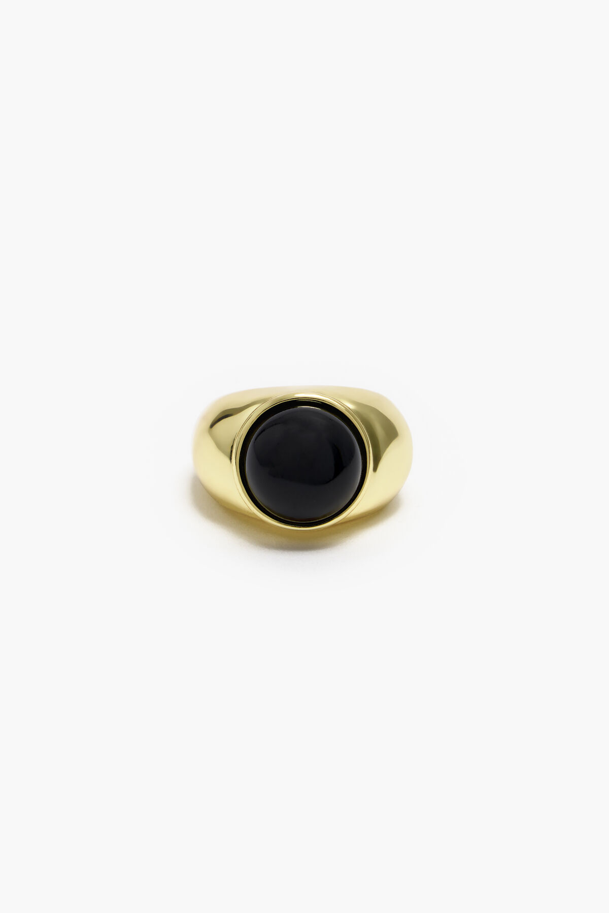 Anillo ancho piedra negro