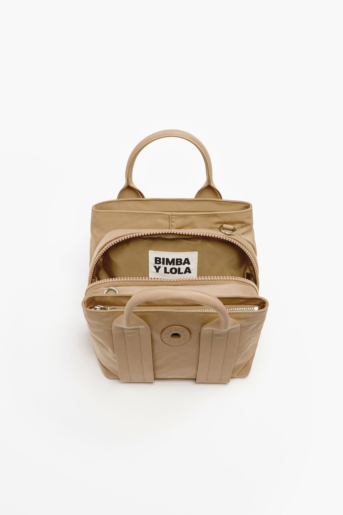 Bolso tote S nylon tostado