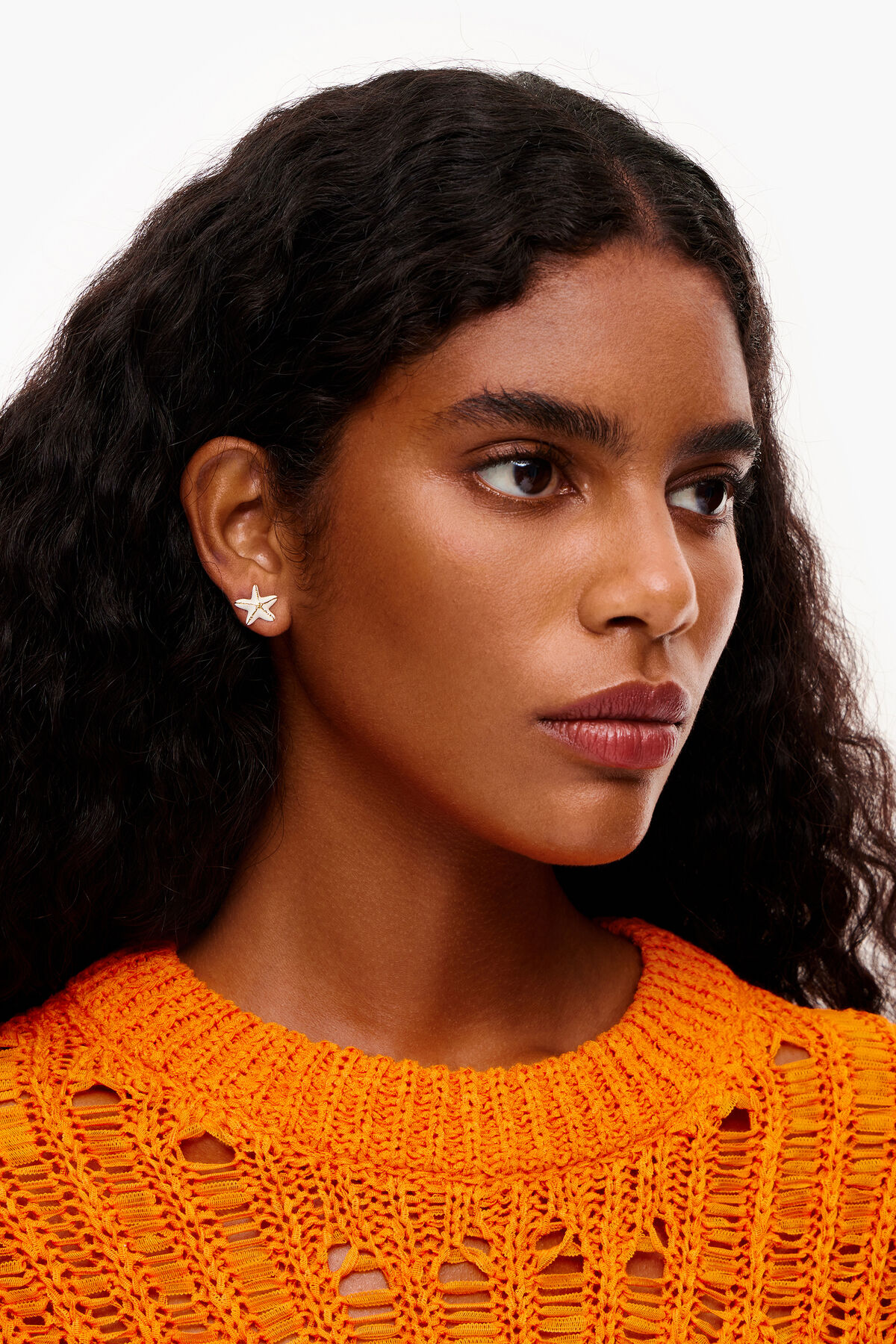 Pendientes estrella marfil