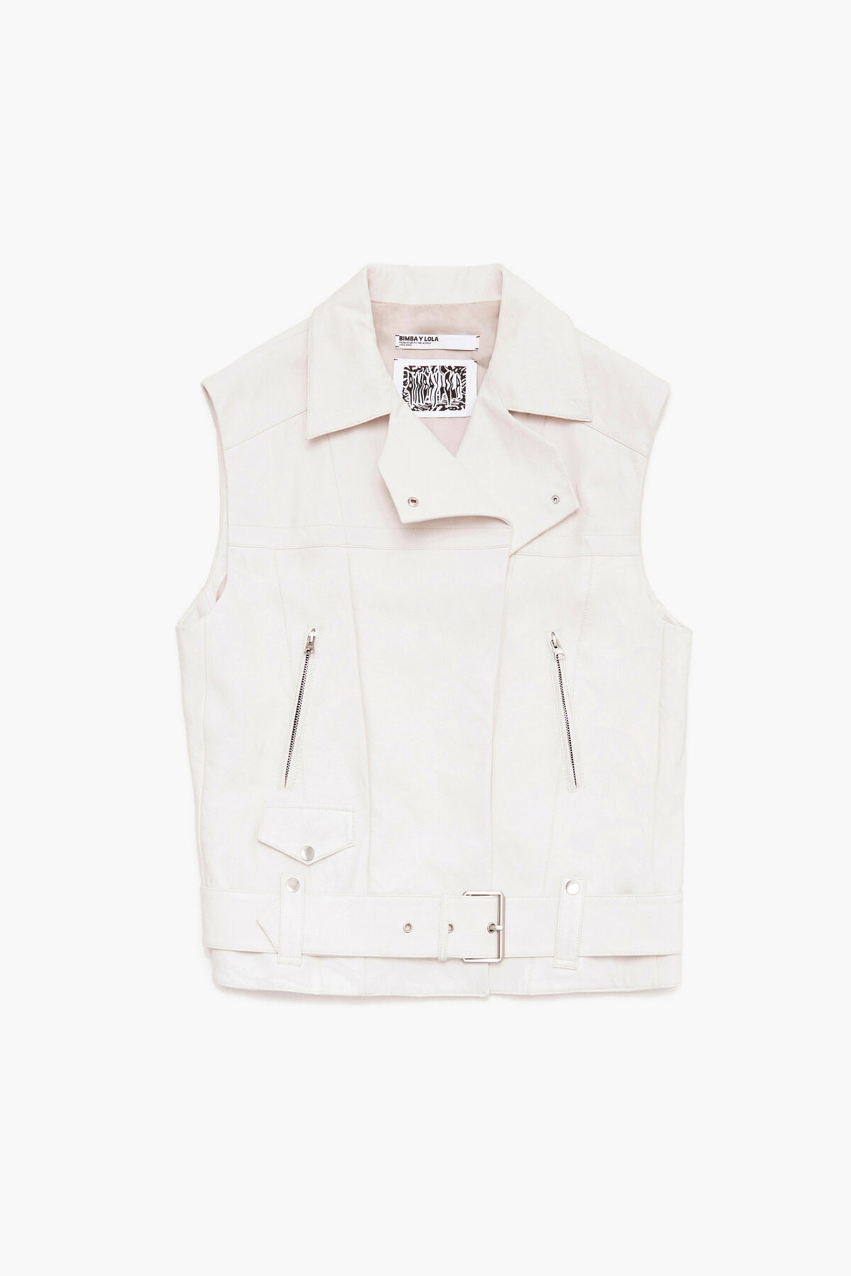 Chaleco biker piel crudo