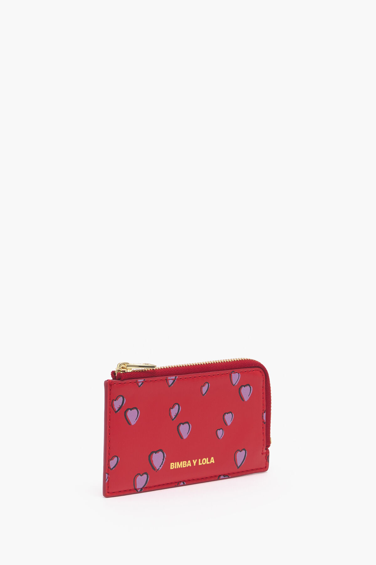 Monedero rectangular piel print Small Hearts rojo