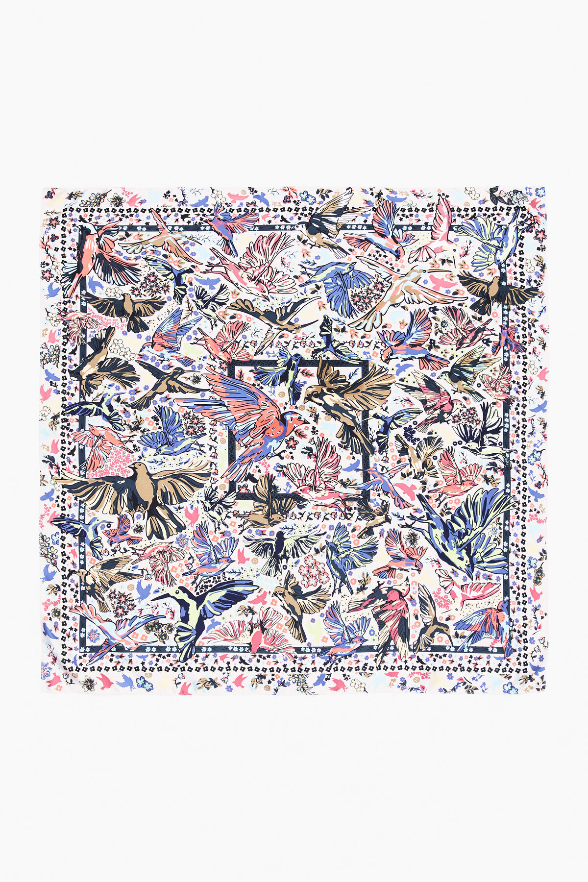 Pañuelo pájaros gris