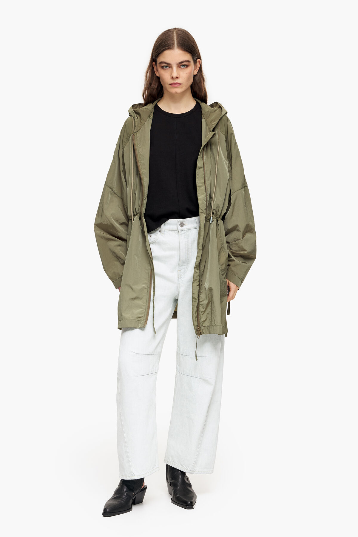 Gabardina oversize caqui
