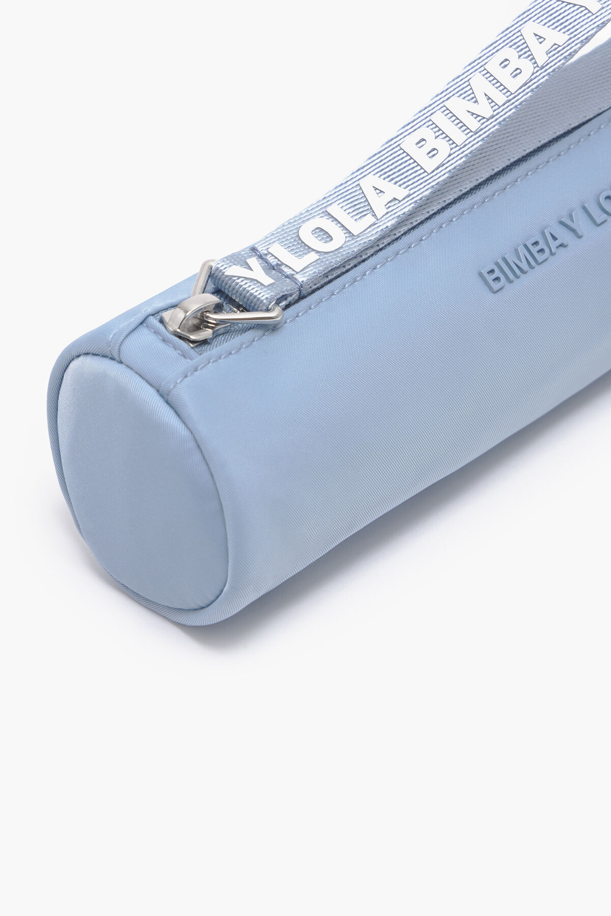 Estuche cilíndrico nylon azul