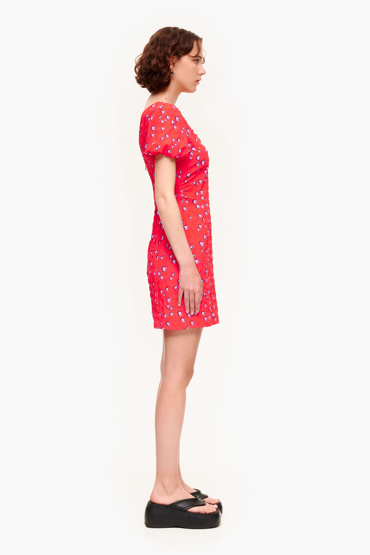 Vestido mini print Small Hearts rojo