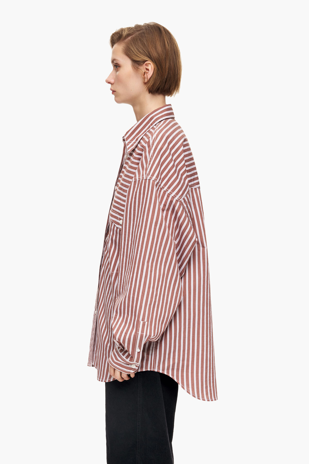 Camisa oversize popelín marrón