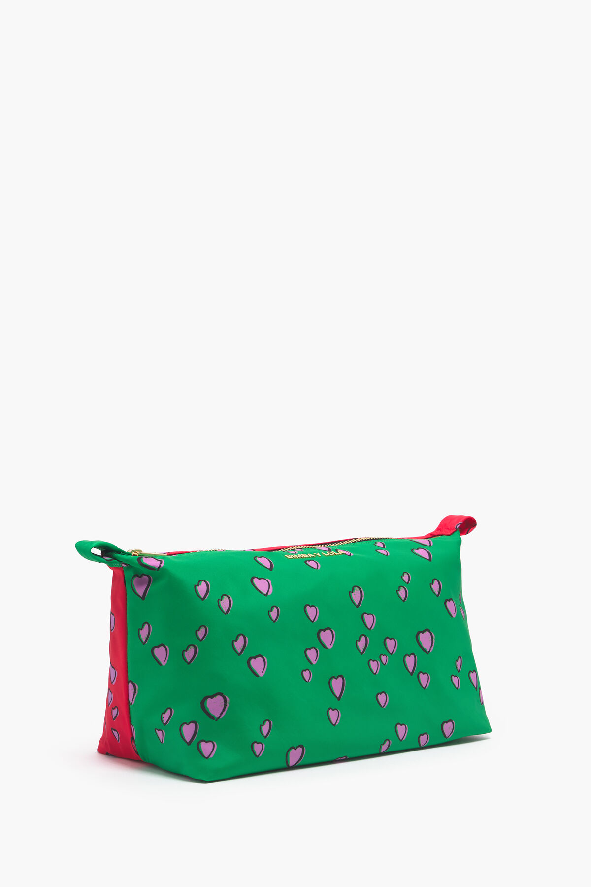 Neceser trapecio L print Small Hearts verde